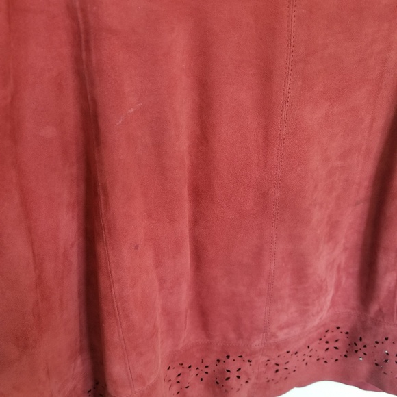 Vintage 90’s/Y2K Rust Hue Suede Skirt - Picture 3 of 6